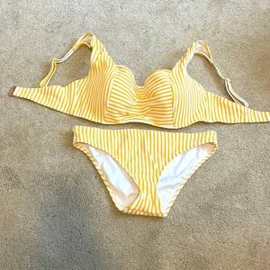 Small yellow striped bikini -target